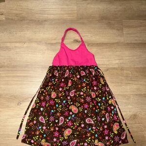 Faded Glory Pink Halter Paisley Floral Dress